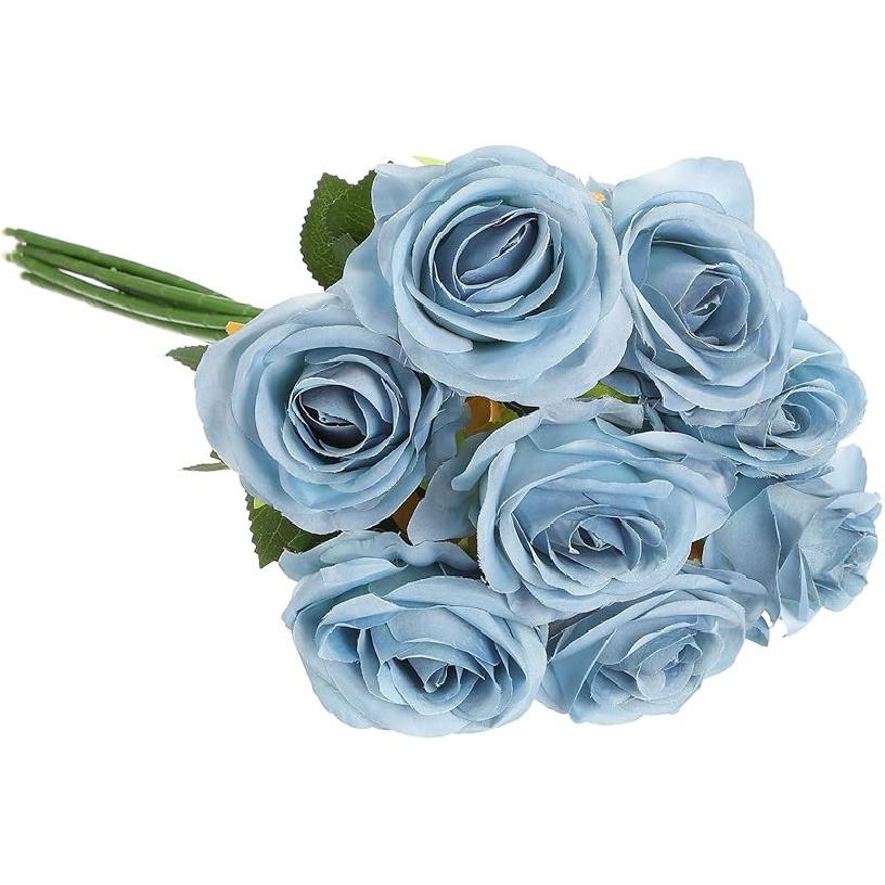 PATIKIL 8pcs Fake Roses, Roses Artificial Flowers Artificial Roses Silk Roses with Long Stems Real Look Real Touch Bouquet for Home Decor Table