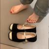 Mary Jane Shoes Internet Celebrity Small Senior Sense Show Tall Shallow Mouth Single Shoes Spring and Summer One-word Buckle