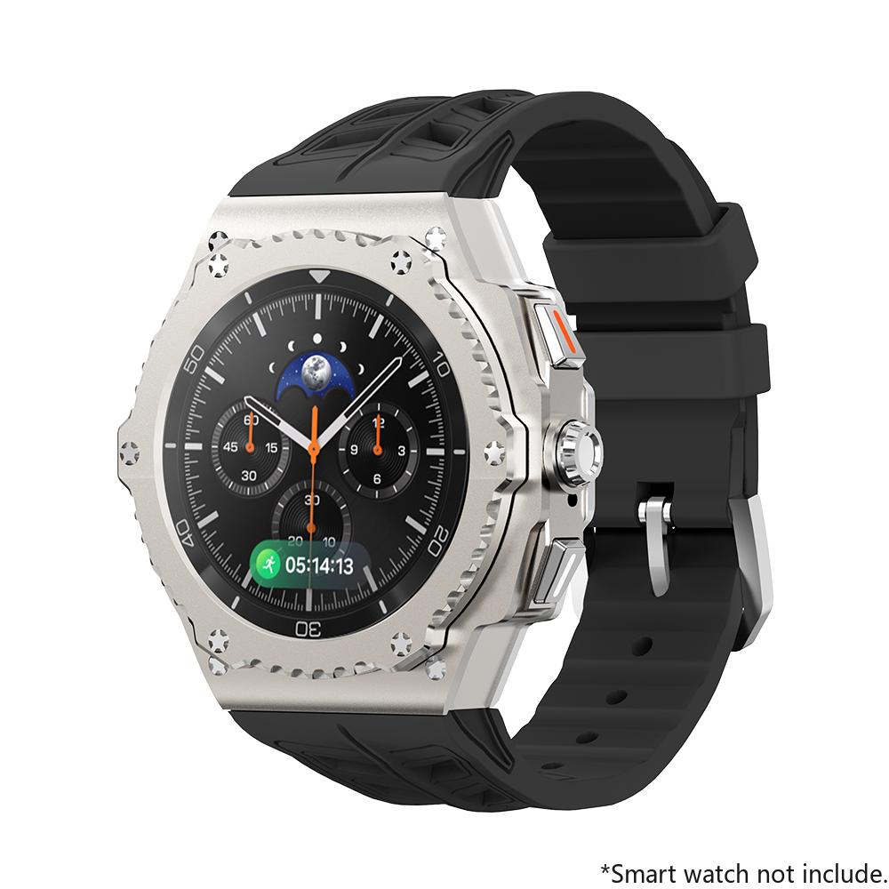 

Luxury Alloy Modification Kit For Samsung Watch 8 Classic 46mm Metal Case Rubber Band For Galaxy Watch 8 Classic Kit Accessories Watch 8 Classic 46MM