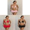 Bikini Set For Women With Lace Coverup And Tie Neck Design For Swimming And Water Sports