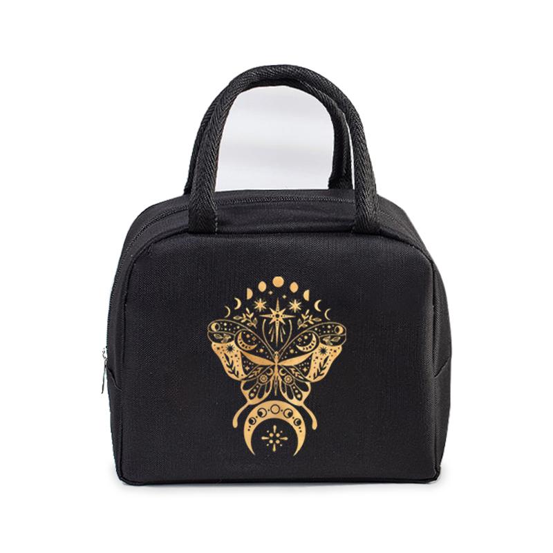 Vintage Butterfly Lunch Bag Women Men Fashion Reusable Insulated Lunch Box Insulated Handbags Picnic Travel Portable Lunch Bags