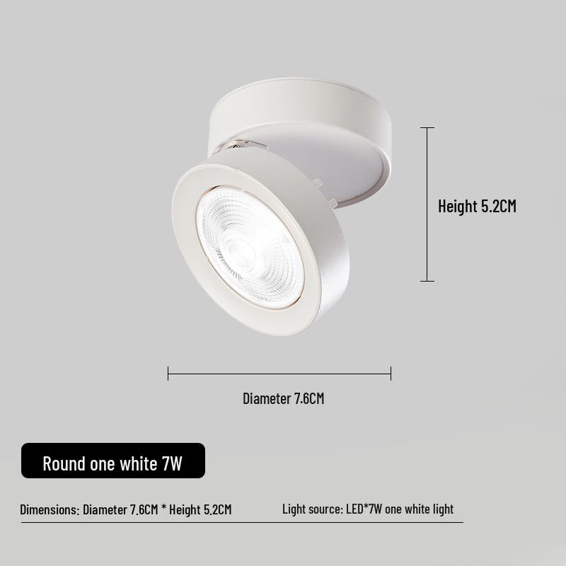 Folding Surface-Mounted Adjustable LED Spotlight for Hallway and Background Wall