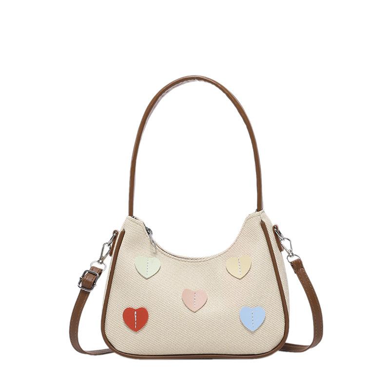 Fashion small fresh armpit bag 2025 autumn new high-value peach heart casual versatile shoulder messenger bag
