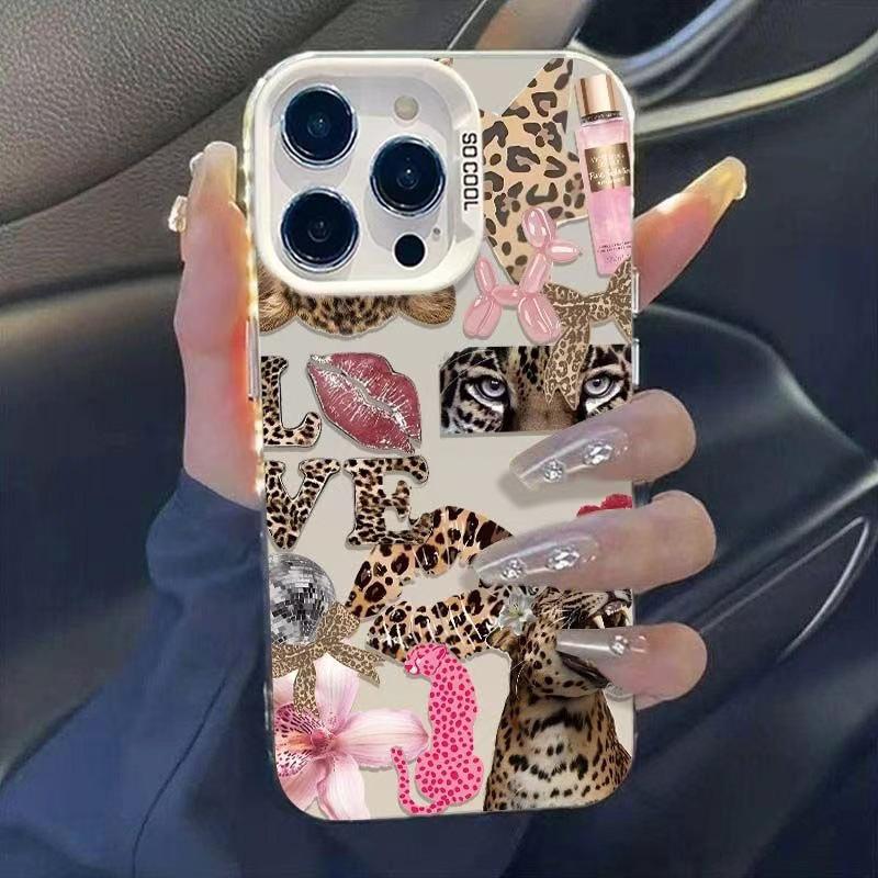

Leopard Print Red Lips iPhone Case for Apple 17, 16 Pro Max, 15, 14, 13 - Trendy and Premium 11 Pro Max