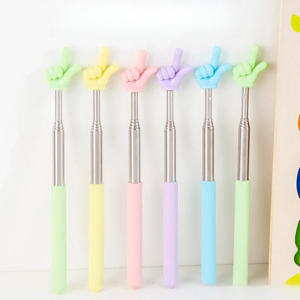 1 szt. Odpinany ze stali nierdzewnej Wskaźnik do nauczania Teleskopowy kij Wzór palca Laska do nauczania Wskaźnik palcem do klasy Nauczyciele