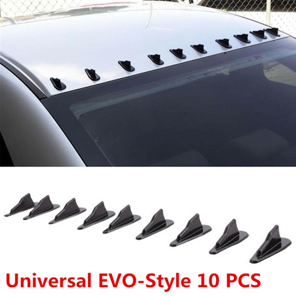 10 x Car EVO-Style Roof Shark Fins Wing Spoilers Generator Universal Decorative