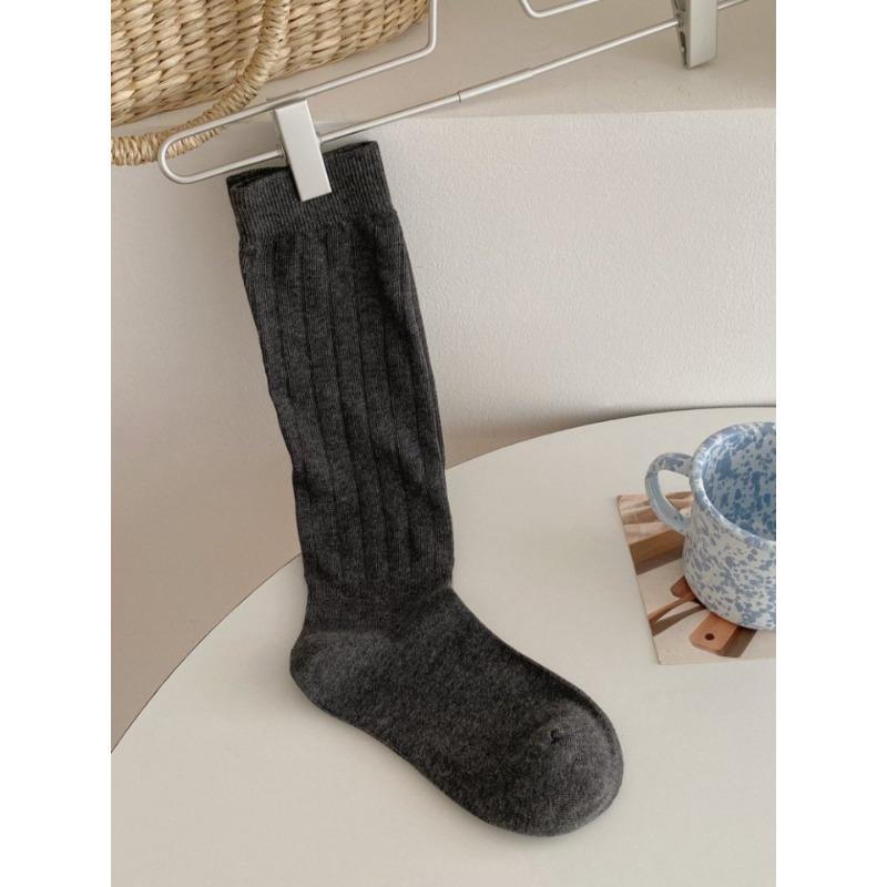 Trendy Ballet-style Solid-color Calf Socks, High Thigh-high Socks for Slimming, Striped Pressure Socks Paired with Skirts, Pile Socks