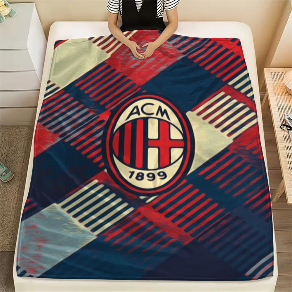 1pc AC Milan Print Flannel Blanket, High quality Comfortable for All Seasons, Home Decor, Warmth and Comfort, Perfect for Christmas Gifts05