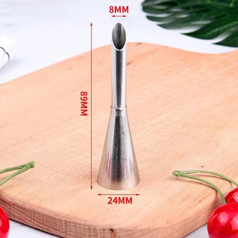 2pcs Stainless Steel Cream Filling Nozzles Professional Piping Tips For Puff Pastry Eclairs & Cupcake Decorating Non-Electric Precision Bakeware