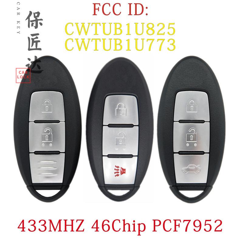 BaoJiangDd car key Fit For Nissan Juke Micra Cube Leaf Versa Armada CWTWB1U825 Smart Remote Key Fob 433.92MHz ID46 TWB1G662