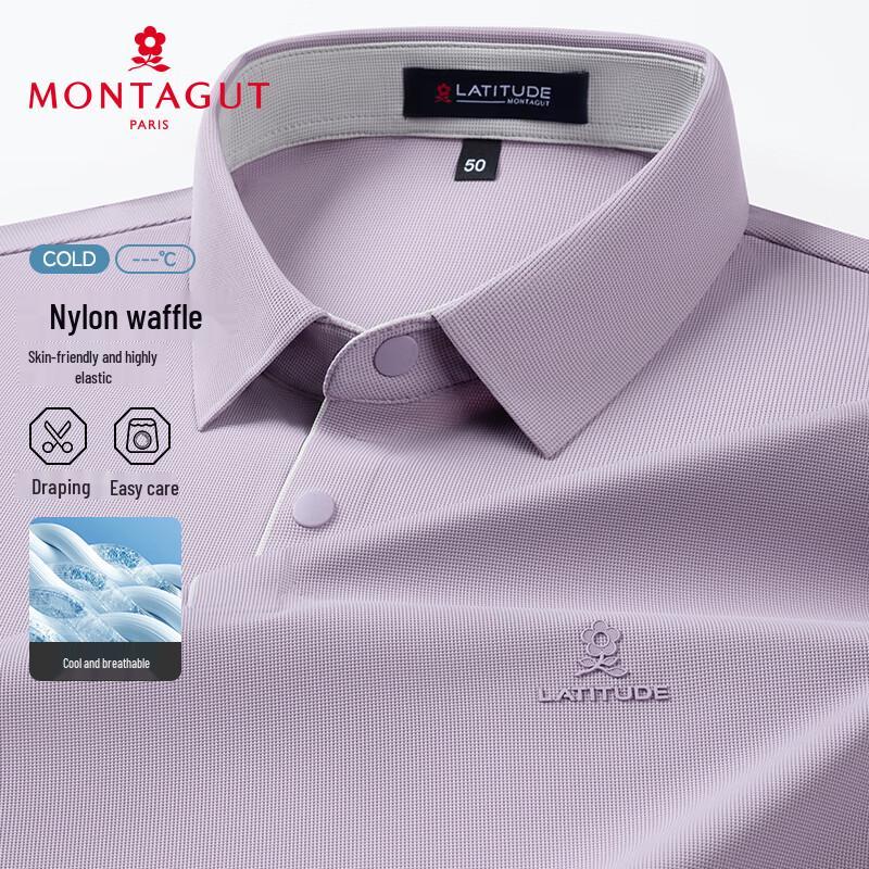 MONTAGUT Men s Breathable Cloud Comfort Short-Sleeve Polo Shirt M/48