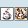 Coffee Gnome 5D DIY Full Drill Round Diamond Painting Kit for Home Wall Decor
