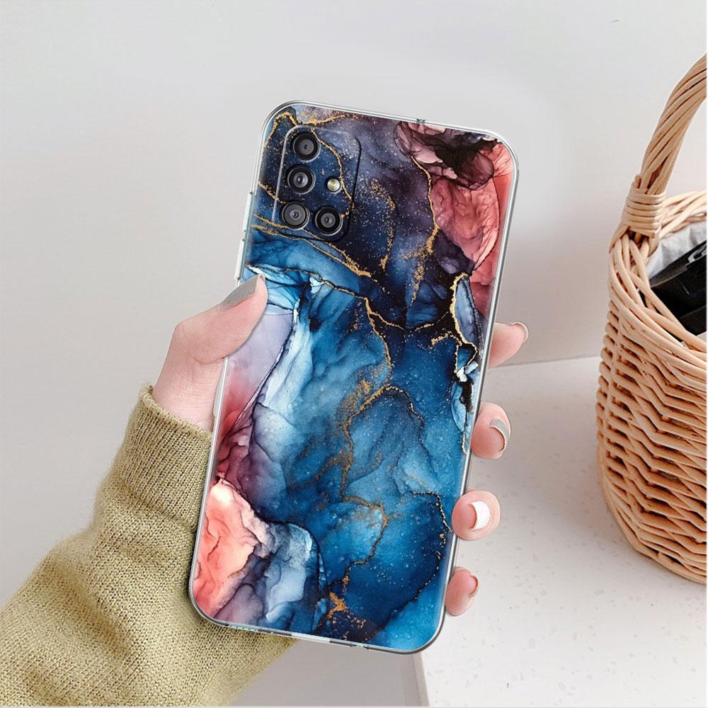 Marble Pattern Luxury Cool Clear Case For Samsung Galaxy A52 A12 A51 A32 A21s A71 A32 A22 A50 A70 A31 A72 5G Phone Cover