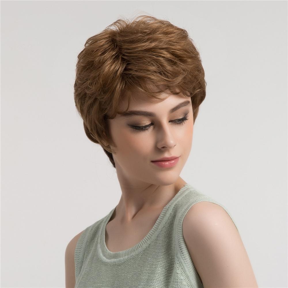 22cm Tunsoare Stil Lady Breton Oblic Scurt Parul Ondulat Parul Cret