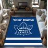 Toronto Maple Leafs Crystal Velvet Rug, Custom Name Text Personalized Non‑Slip Floor Mat for Home Decor Gift