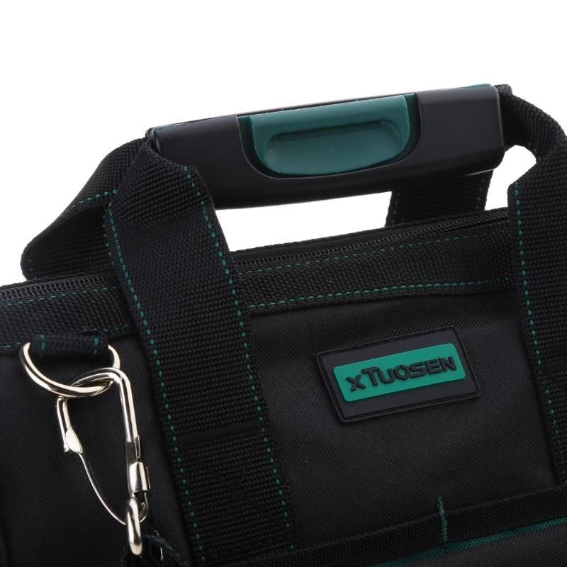 Multifunktionell verktygsväska med förtjockat Oxford-tyg Vattentät Bred öppning Verktygsförvaringsväska för elektriker