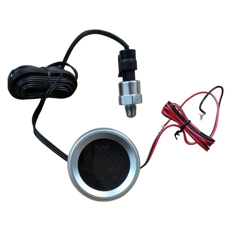 N62R-52Mm Oil Pressure Gauge With Warning Alarm 1/8 NPT Sensor Oil Pressure Meter For Car Boat