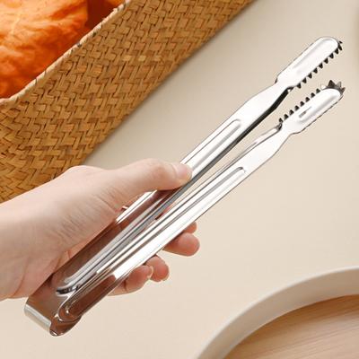 Pinzas de acero inoxidable para alimentos, ligeras, resistentes al óxido y al calor, para el hogar, restaurantes, picnics, barbacoas y ensaladas.