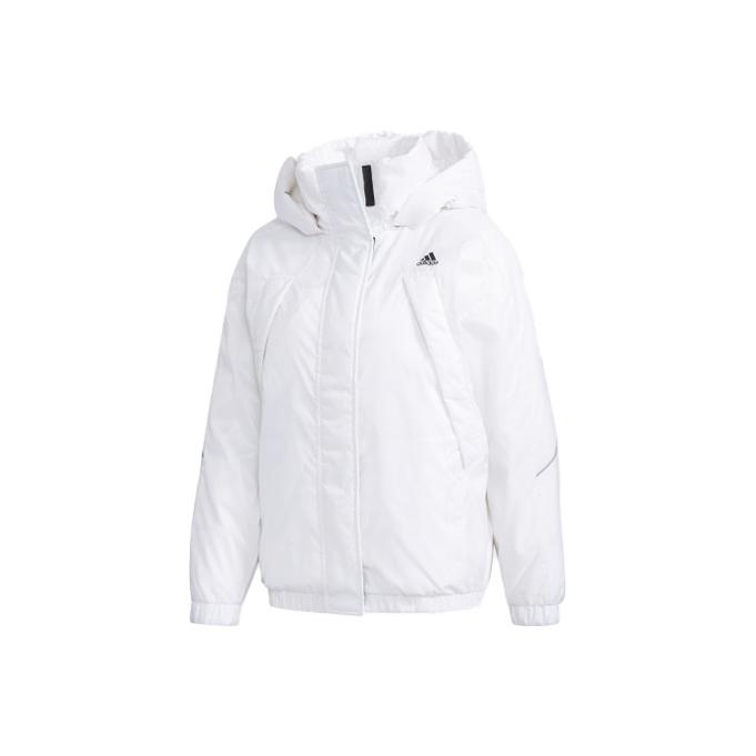 Adidas W Field Down PK Outdoor Warm Hooded Down Jacket Winter Women Jacket White EC7477 L