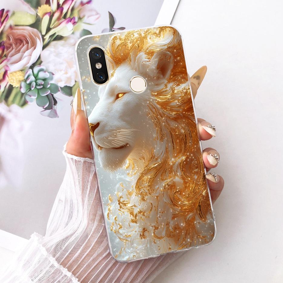 For Xiaomi Mi 8 Pro Case Cute Lion Fashion Painted Cover Soft Slim Phone Case For Xiaomi Mi 8 Lite 8Lite Mi8 Pro Back Cover Bags