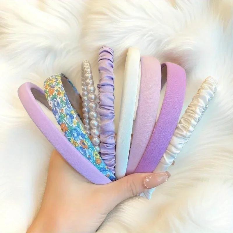 7Pcs New Summer French Style Face Wash Hair Clip Headband for Women's Outings, Hair Compression Headband,Hair Tie