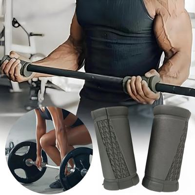 1 Pair Angled Barbell Grips Ergonomic Rotating Weightlifting Handles Reduce Joint Stress Bench Press Biceps Triceps Forearm Training Dumbbell Grip