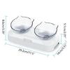 Elevated Cats Bowl 15° Slanted Plastic Double Bowls Stand Set for Cats and Pu
