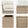 Sofa Set 6 pcs Beige and Cream White Poly Rattan and Steel