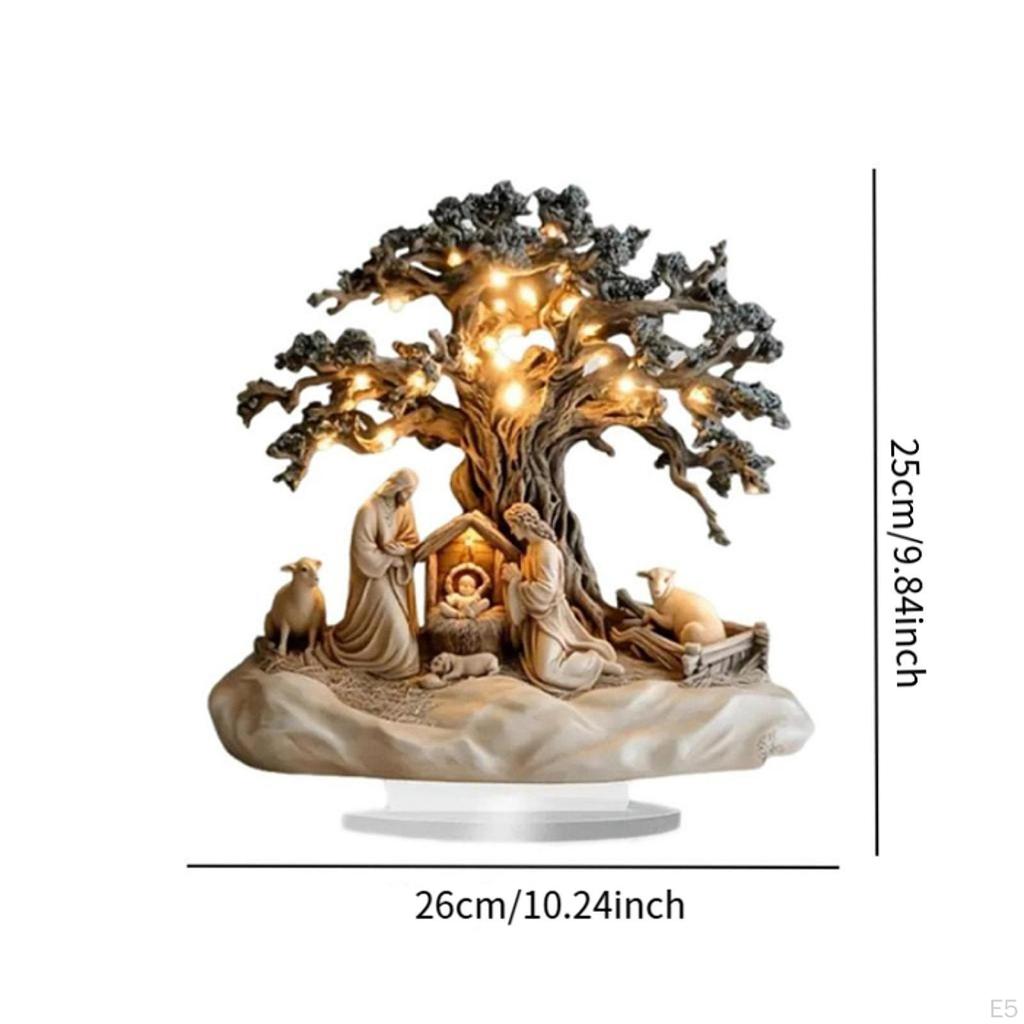 Christmas Nativity Figurine Table Decoration Ornament Flat Acrylic Lightweight Sacred Representation