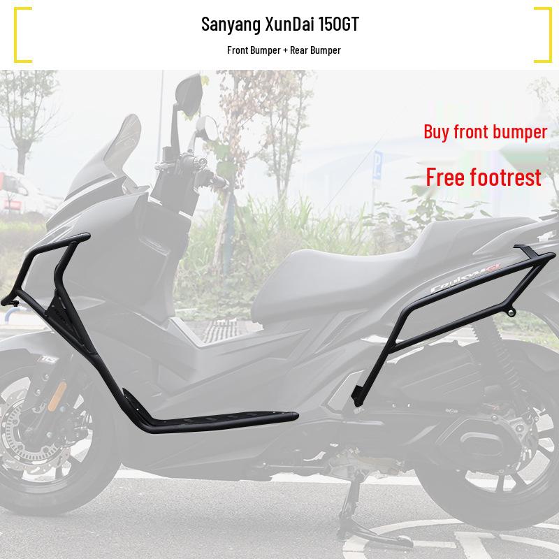 SYC Cruiser 150/GT Motorcycle Exhaust Guards & Folding Backrest Luggage Rack