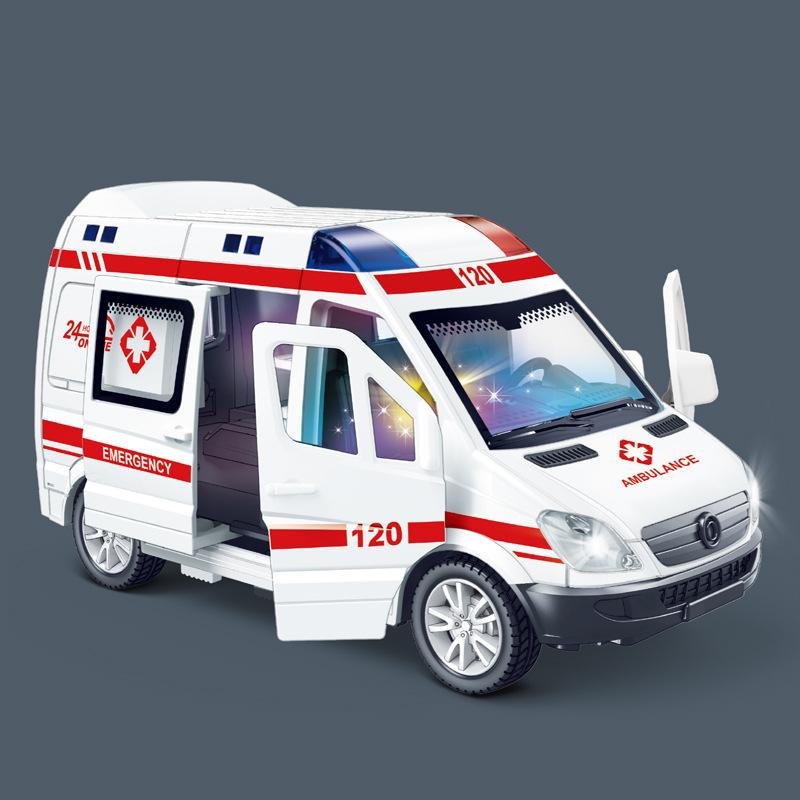 Childrens Rescue Police Car Toy With Inertia Drive And Interactive Sound Light