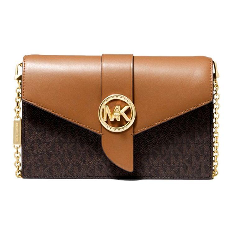 

Michael Kors MK Charm Logo Print PVC And Faux Leather Chain Shoulder Bag Medium Women shoulder bag 32S0G00C6B-252 Basic Set (Bag+Dust Bag)