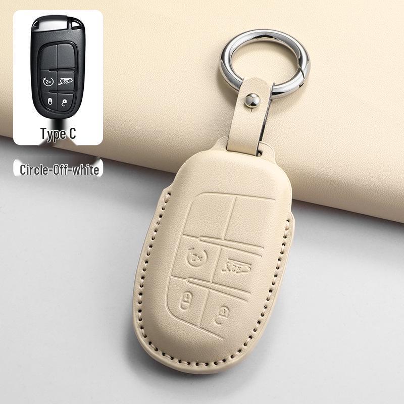Leather Car Key Holder for Jeep Compass and Dodge Renegade