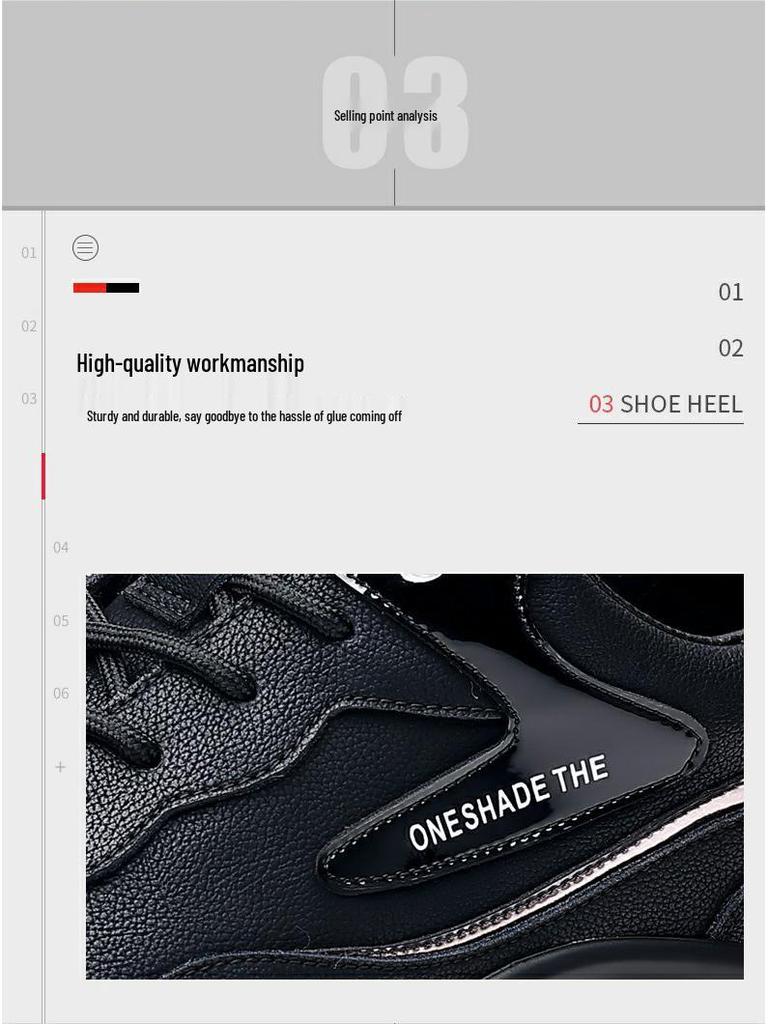 Męskie lekkie oddychające wodoodporne antypoślizgowe sportowe codzienne buty do pracy, miękka skóra, duży rozmiar 45-46.