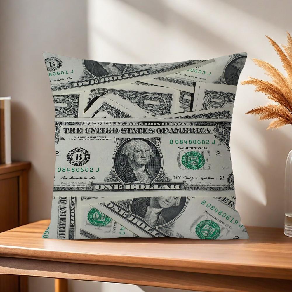 Cuscino Stampa Denaro Copricuscino Dollaro Contanti Federa Cuscino Arte Casa Divano Soggiorno Ufficio Caffetteria Cuscino Auto