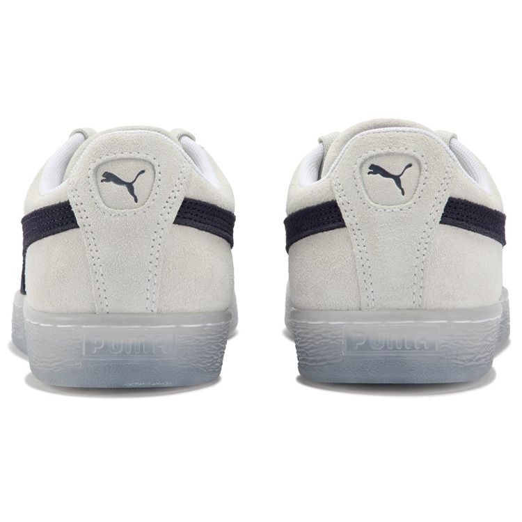 Puma Suede Series Translucent Low-Top Sneakers Unisex Sneakers White Navy-Blue 383894-03