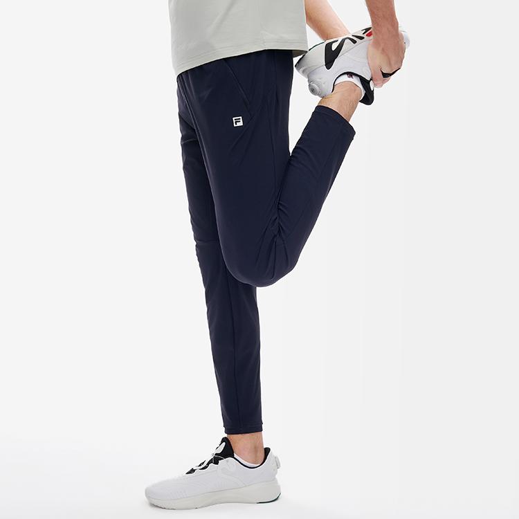 FILA Athletics Knitted Solid Color Sports Pants Men Bottoms Dark-Blue A11M221602FNV