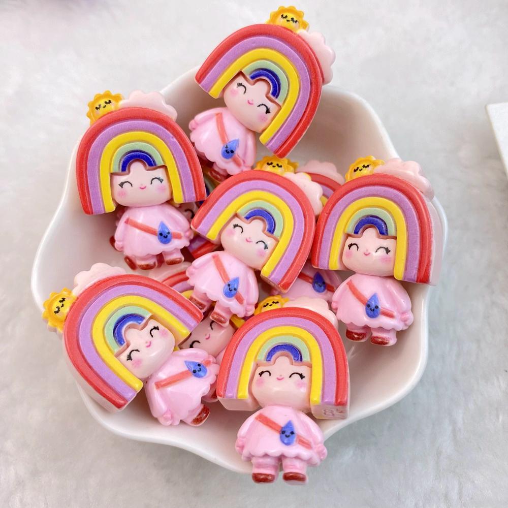 8Pcs New Cute Cartoon Animal Little Girl Series Flat Back Ornament Jewelry Bows Accessories