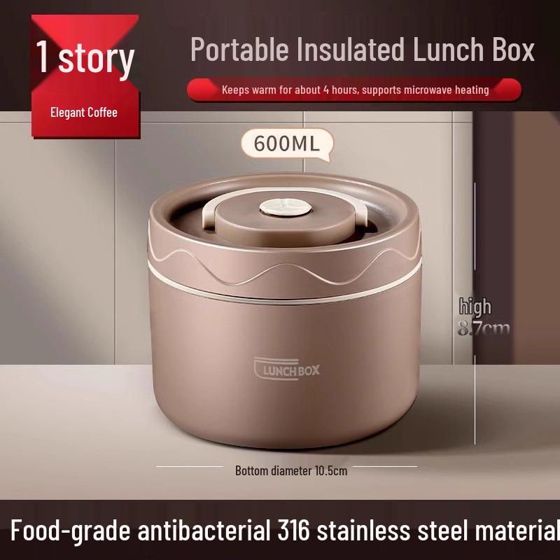 Extra Long Insulated Stainless Steel Bento Lunch Box - Microwaveable & Portable