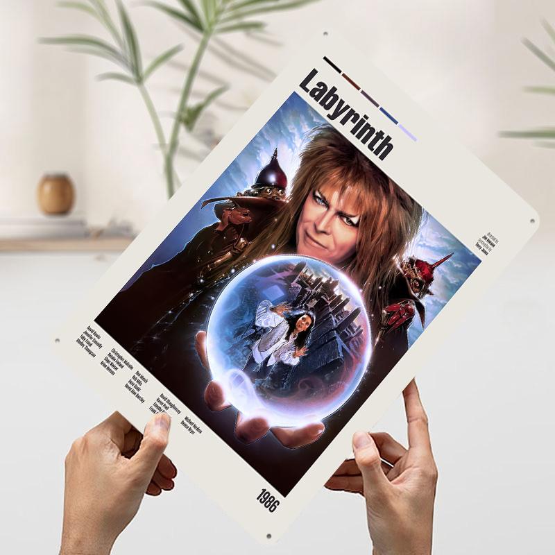 Labyrinth Movie Printed Poster Customized Wall Art Retro Vintage Metal Tin Signs for Room Bathroom Decor Home Decorations House