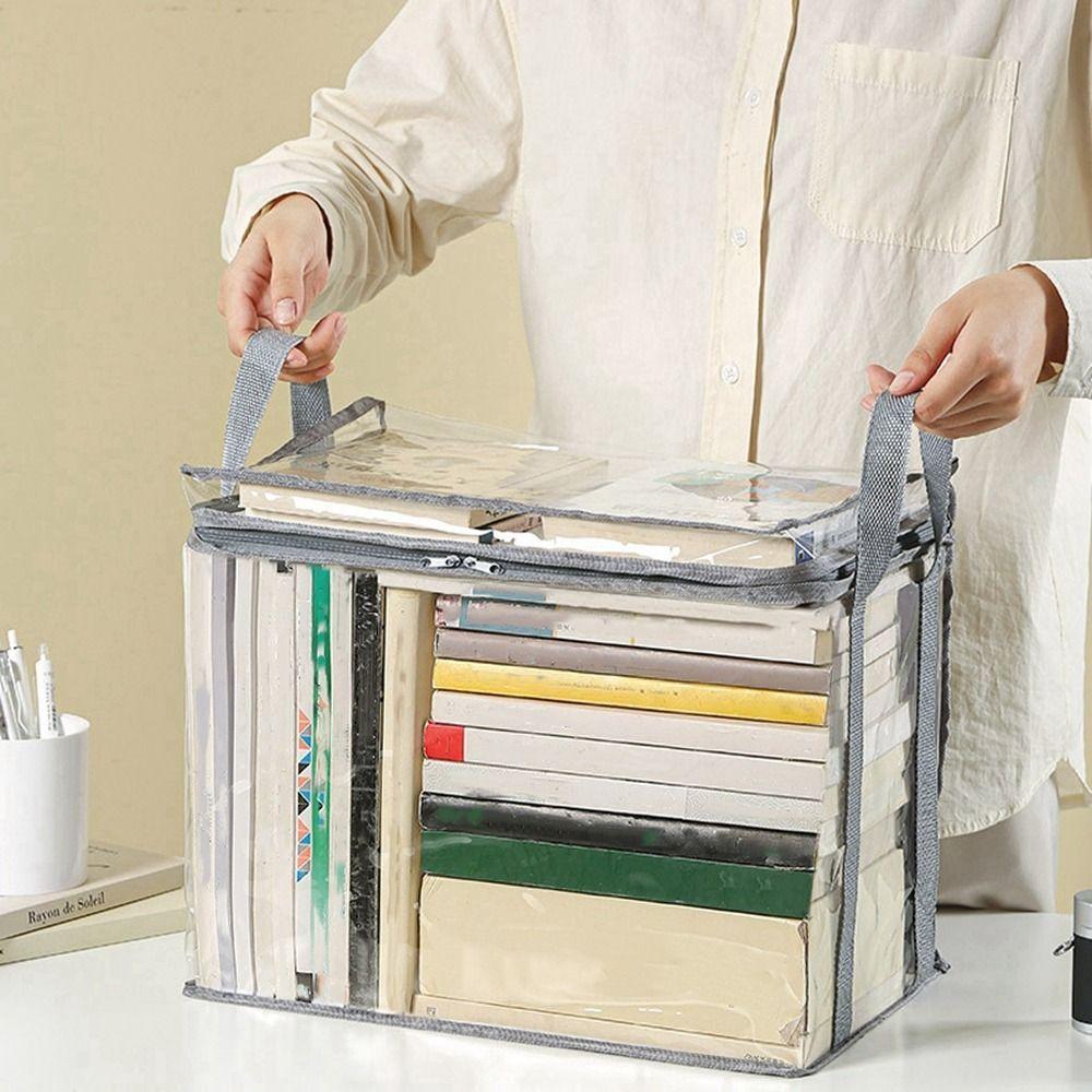 PVC Book Storage Bag Dustroof Comic Book Storage Bag Books Collection Container for Student