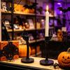 Halloween Spooky Atmosphere Prop Gothic Candle Holder, Skeleton/Skeleton Hand Taper Resin Unique Skeleton Gift Candlestick Decoration for Dining Table