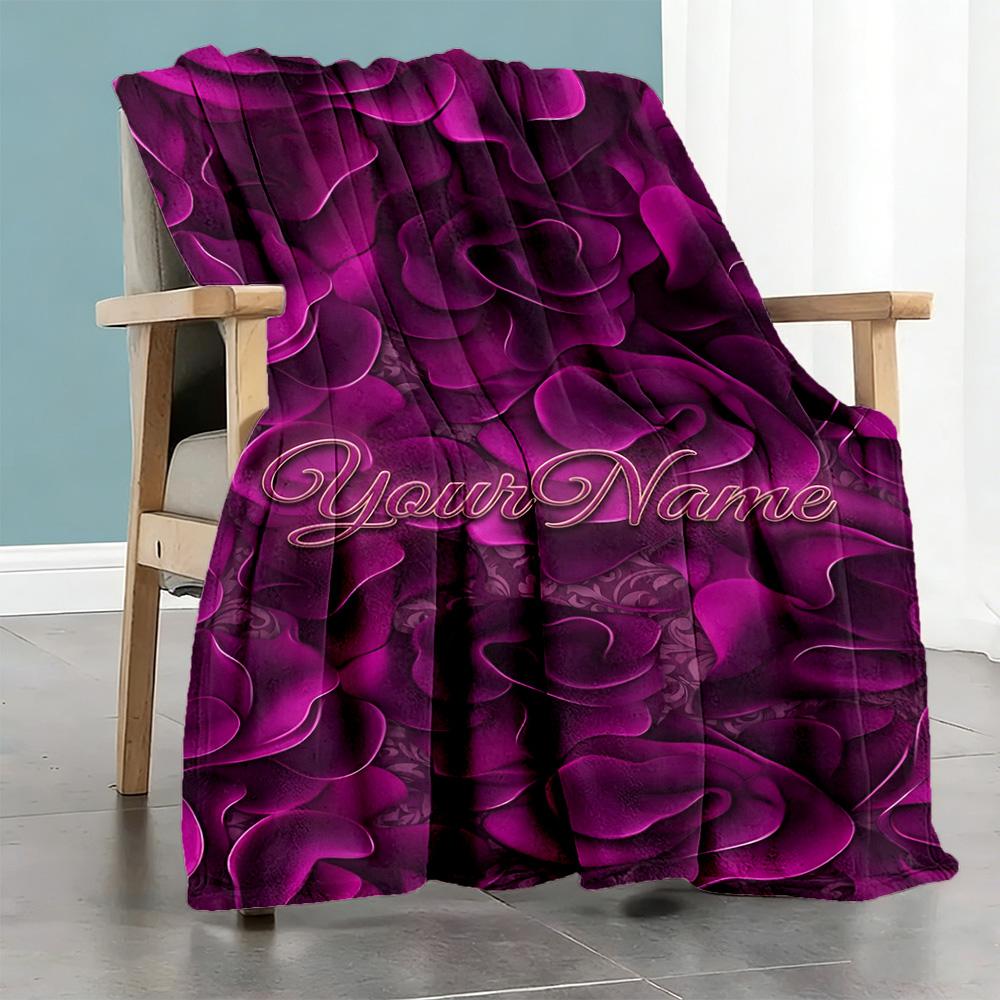 Rose Customize Your Name Blanket Cozy Personalized Blanket Soft Warm Cozy Versatile for Home Decor Nap Chair Bed Ideal for All Seasons