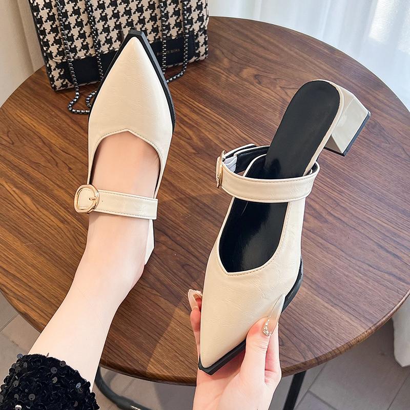 Fashion High Heels Summer Woman Slippers Pointed Toe Elegant Shoes Fashion Dress Pumps Slingback Women Mules Shoes 2025 Zapatos De Mujer