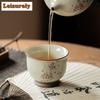 110 ml Imitation Song Ru Kiln Keramik-Teetasse mit Pfirsichzweig, Ruyi-Tasse, einzelne Teeschale für den Haushalt, persönlicher Becher, Chazhan, chinesisches Teeservice