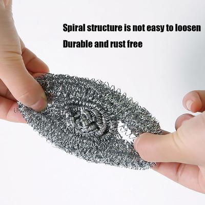 6/12 PCS Stainless Steel Scrubber, Scrubbing Scouring Pad, Steel Wool Scrubber for Kitchens, Bathroom and More Strong Resistance