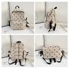 Schoolbag School Bag Female Junior High School College Student Corduroy Backpack Girl Solid Color Printed Velvet Backpack Storage