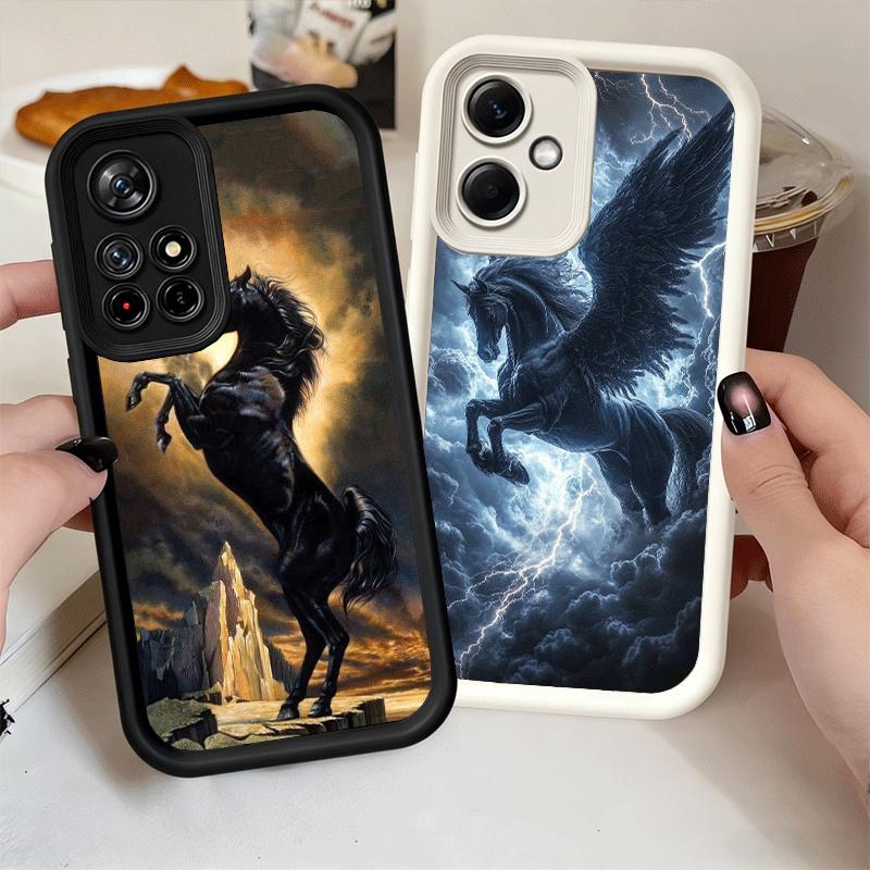 Phone Case for Xiaomi Redmi Note 15 14 13 Pro Plus Black Horse Galloping Shell 12S 11 11S 11T 5G 14S Soft Silicone Funda