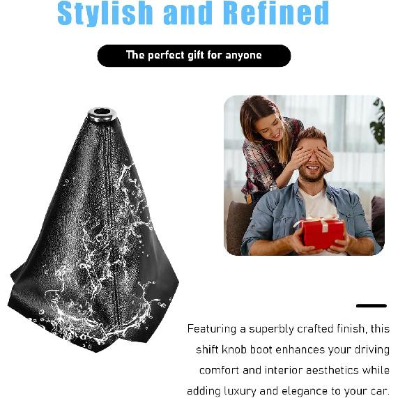 Car Shift Knob Dust Cover, Gear Shift Knob Cover for Protection, Leather Manual/Automatic Shifter Shift Boots Cover, Decorate Car Interior, Universal