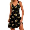 Women's Floral Print Dress, Vest, Skirt With Pockets, Beach Skirt, V-Neck Vest Skirt
